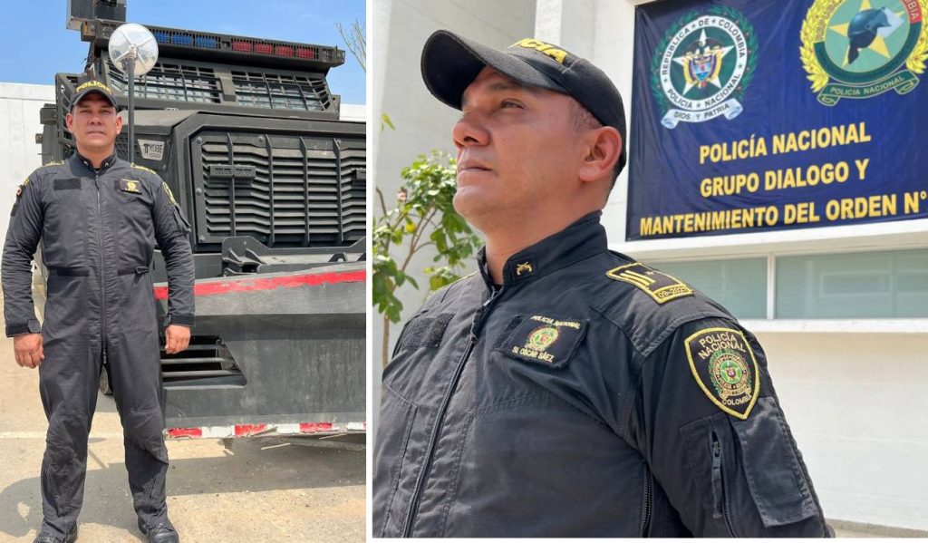 Subintendente Oscar Leandro Sáez Araujo, comandante de escuadra del Grupo Unidad Diálogo y Mantenimiento del Orden (GUDMO) de Cartagena